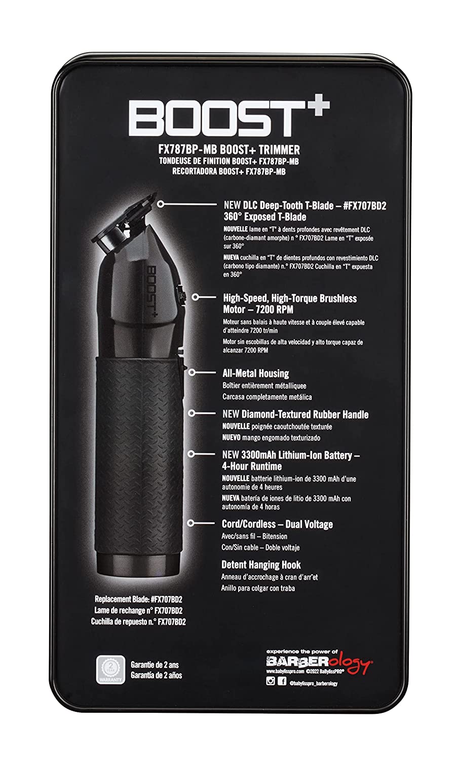 BABYLISS PRO BOOST+ TRIMMER - MATTE BLACK | FX787BP-MB