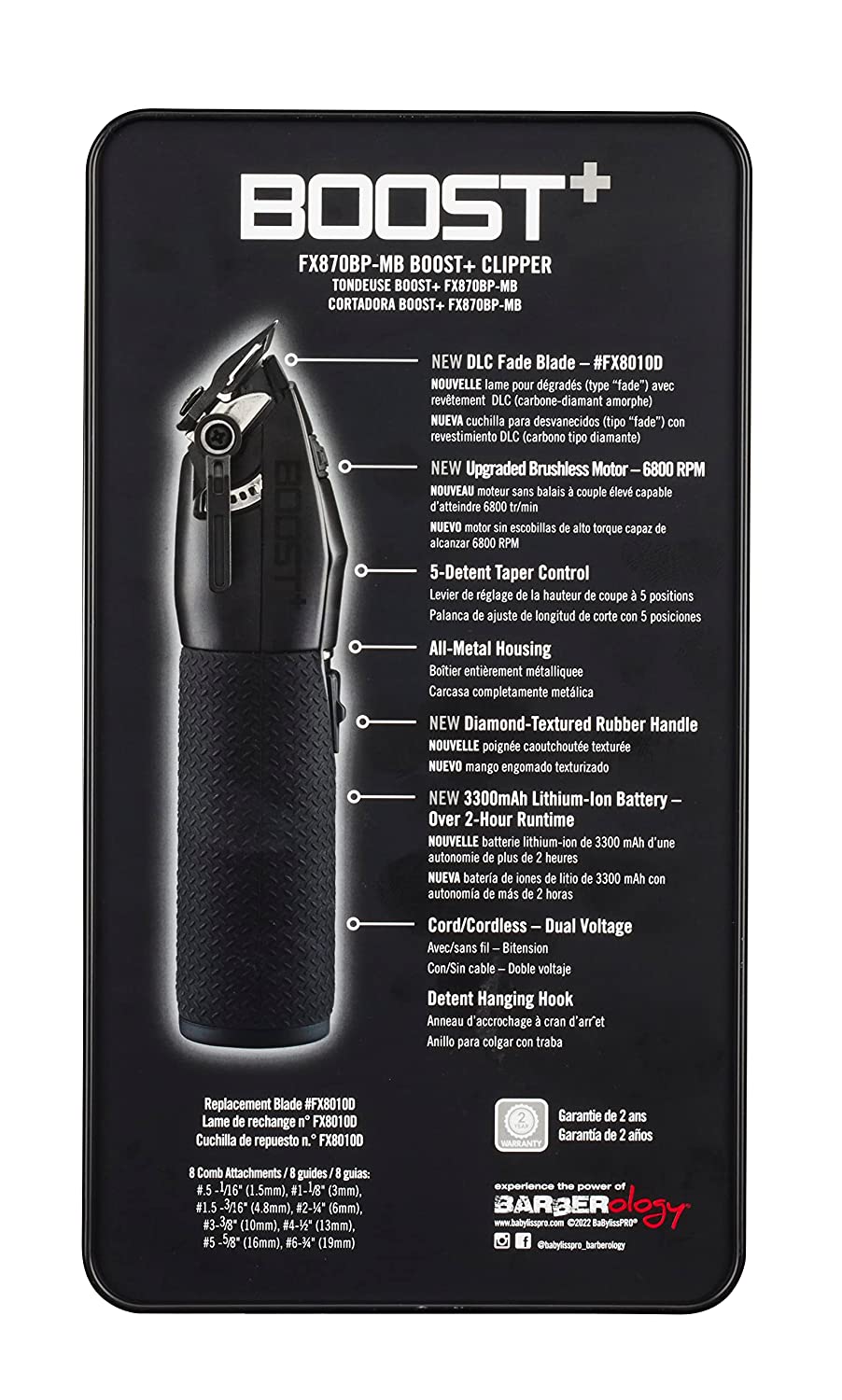 BABYLISS PRO BOOST+ CLIPPER - MATTE BLACK | FX870BP-MB