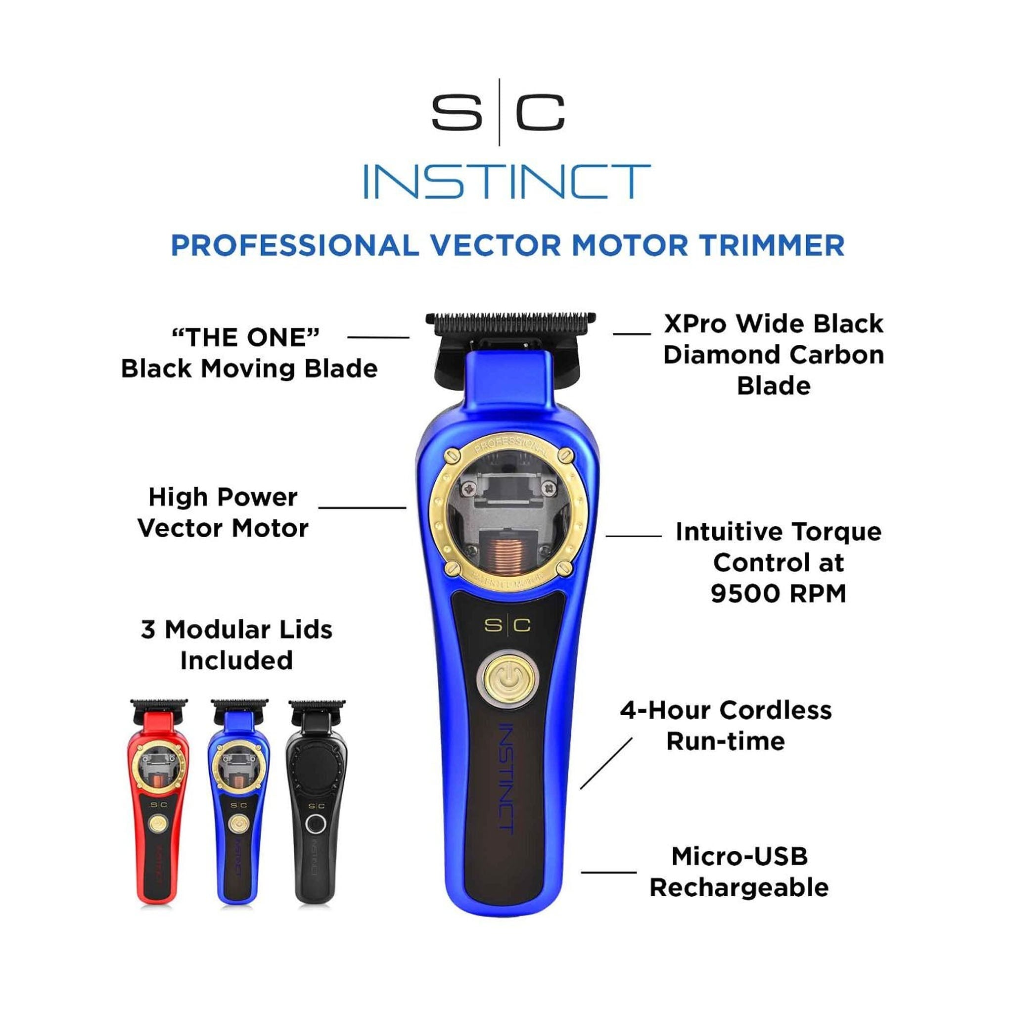 STYLECRAFT INSTINCT PROFESSIONAL VECTOR MOTOR CORDLESS HAIR TRIMMER WITH INTUITIVE TORQUE CONTROL Trimmers StyleCraft/Gamma+ 